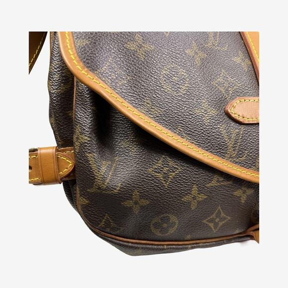 Louis Vuitton Saumur 25 Momogram Canvas Crossbody Vintage New Vachetta Leather - Picture 16 of 16